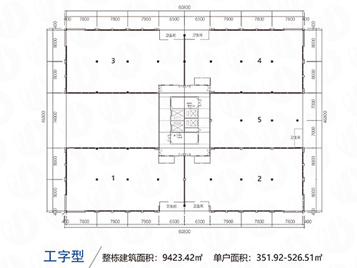 工字型廠房戶型圖